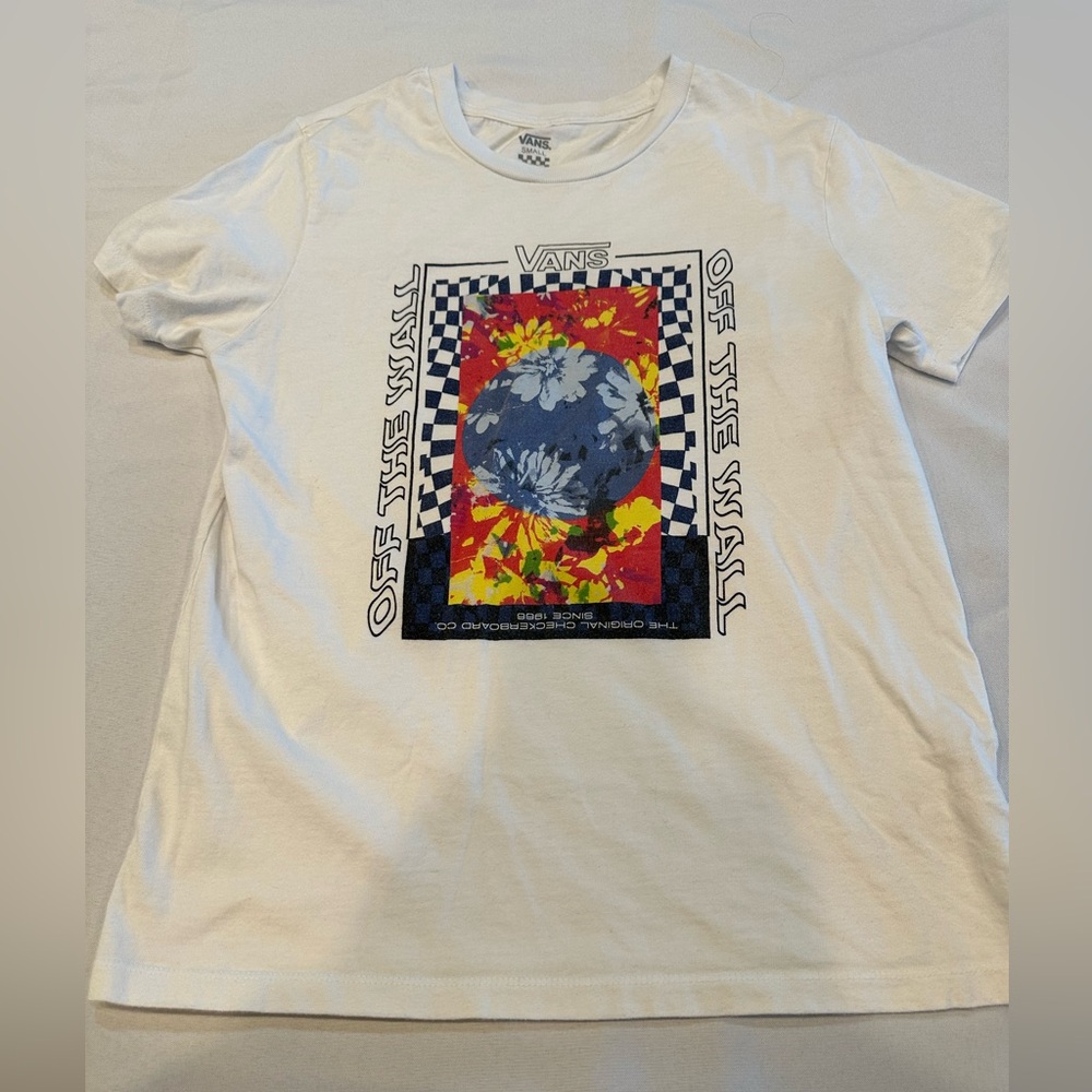 Vans Off The Wall Checkered T-Shirt Size Small